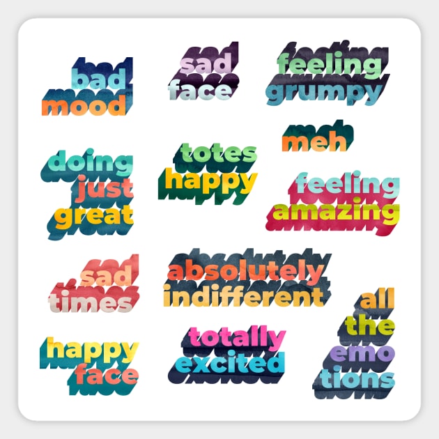Mixed Emotions Word Art Magnet by Katy Clemmans